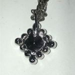 Monet Vintage Silver Tone CZ Rhinestone Pendant Twisted Chain Necklace Photo 5