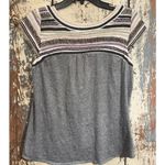 Anthropologie One September Embroidered Cap Sleeve Top, size Large Photo 4