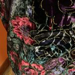 Vintage Crushed Velvet Floral Vest – Y2K Holiday Glam Black Size L Photo 5