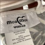 Moa Moa *NEW*  Woman Gray White Striped Lattice Top Photo 5