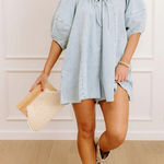 Impressions Light Blue Denim Romper Photo 0