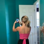 SheIn Hot Pink Twist Cut-out Crop tank top Photo 4
