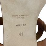 Saint Laurent Cassandra YSL Logo T Strap Toe Ring Sandal Brown Size 41 Photo 11
