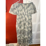 Joyfolie Off Shoulder Floral Maxi Dress Lace Tiered Boho XL Green Photo 7