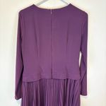 Adrianna Papell  Midi long Sleeve Formal Dress Pleated Sheath Plum Purple Size 6 Photo 5