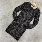Tea & Cup NWT  Los Angeles Bodycon Sequined Cocktail Dress Longsleeve in Black M Photo 0