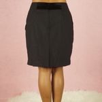 BCBGMAXAZRIA Black Satin Waistband Wool High Rise Pleated Skirt Size 4 Photo 5