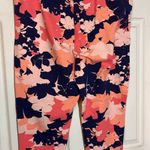 Roaman's Bright Multicolored Floral Slacks Pants Elastic Waistband Size 1X Photo 3