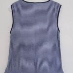 Carolyn Taylor By Design Sz L Sleeveless Knit Top Blue & Navy Striped Photo 2