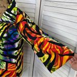 Just B Rainbow Tiger Stripe Flared 3/4 Sleeve Jacket Medium Photo 6