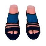 Pour La Victoire  "ESTELLE" TURQUOISE & NAVY BLUE W/ BLACK SUEDE SANDALS NIB (6) Photo 0