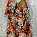 Hine Red Floral Layered Ruffles Y2K Fairy Tunic Length Top Photo 0