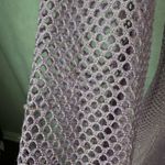 Becca  Mesh Scoop Neck Long Sleeve Metallic Beach Coverup Dress Small Photo 9