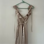 Show Me Your Mumu NWT  Samantha Ruffle Champagne Luxe Satin Wrap Dress Size S Photo 6