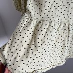 Urban Outfitters Pale Yellow Polka Dot Tie Open Back Peplum Top Large Photo 7