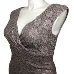 Connected Apparel Dusty Taupe Maxi Sequined Lace Evening Gown- Size 12 Photo 3