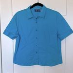Mountain Lake  Short Sleeve Blue Button Down Photo 0