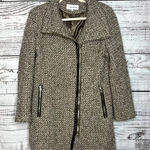 Calvin Klein  Wool Blend Coat Large Tweed Moto Jacket Tan Photo 0