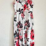 Miami Franchesca's Floral Spaghetti Cross Back Romper Train Maxi Dress SZ Small Photo 4