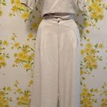 NWOT Women's Cream Wide Leg Linen like Pants size L Size L Photo 3