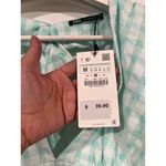 ZARA NWT Gingham Open Back Cropped Blouse Blue Medium Vacation Summer Resortwear Photo 7