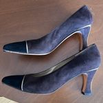St. John  Jackie Chocolate Grace Semi Pointed Cap Toe Suede Leather Heels 7.5 AA‎ Photo 1