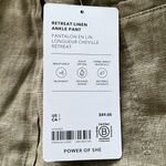 Athleta Retreat Linen Ankle Pants Green Size Small NWT Photo 6