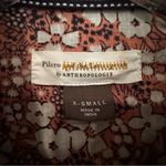 Pilcro Anthropologie Sasha Smocked Boyfriend Blouse Women's XS Pink Boho Hippie Photo 5