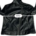 Jack by BB Dakota Anthropologie Womens Moto Biker Jacket Faux Leather Black Sz M Photo 7
