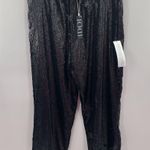 Topshop Size 10 Pants Sequin Idol Premium Black All Over Pull On Straight Leg Photo 2