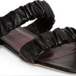 STAUD Maya Ruched Leather Slides Size 40 Slip Ons Square Toe Photo 0