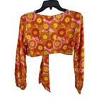 VDM the Label Orange Floral Coverup Crop Top Small New Photo 39