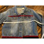 Cruel Girl Western Cowgirl Blue Jean Jacket Women Large Velvet Retro Y2K Grunge Stains Photo 3