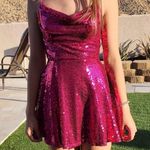 NEW Jaeden Small Sparkling Barbie Pink Sequin Formal Homecoming Sweetheart Dress Photo 7