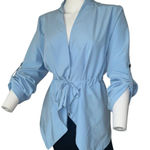 Soho Apparel  LTD. Women's Small baby blue Front Tie Top 3/4th sleeves​ Photo 0