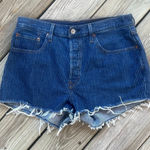Levi's 501 Women's Striped Denim Jean Shorts Size 31 Photo 0