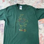 Disney Winnie the Pooh Bear T Shirt Green Embroidered Size Medium 1990's Photo 1