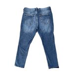 Old Navy Blue & Red Denim Patchwork Distressed Jeans Size 36x30 Photo 1