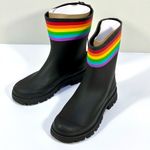 Chooka Storm Pride Waterproof Rain Boots Black 7 NEW Rainbow Striped Cushioned Photo 11