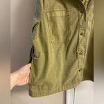 J Jill shirt jacket olive green button front boxy shacket XL Photo 4