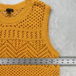 Talbots  Sweater Vest Knit Sleeveless Open Stitch Yellow‎ Cotton Blend L Photo 1