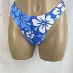 Blue & White Hibiscus Floral Print Bikini Bottoms & Cover Up Skirt Set M Size M Photo 0