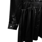 ZARA  Womens Satin Mini Dress Size M Black Long Sleeve Photo 5
