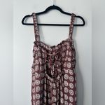 Urban Outfitters  Ecote Lovas Linen Strappy-Back Brown‎ Patterned Jumpsuit Large Photo 6