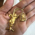 Vintage JJ Cat and Bird Gold tone Brooch Photo 3