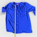 Lilly Pulitzer  womens sz S royal blue‎ Anela button down long sleeve blouse Photo 6