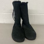 Abeo sz9 fuzzy rhinestones black boots sheepskin suede fur super warm tall zip Size 9 Photo 1