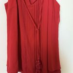 White House | Black Market WHBM Tank Top Women XSmall Boho Summer Festival Tassel Tie Resort Vacation Red Photo 1