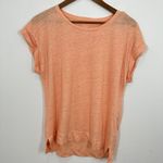 J.Crew 100% Linen Tee Shirt Coral Peach Short Sleeve Casual Basic Top M Orange Size undefined Photo 1