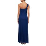 Alex Evenings Alex Evening Bead Waist‎ One Shoulder Chiffon Gown Photo 3